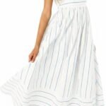 Women's Striped Back Smocked Maxi Dress Sexy Spaghetti Strap Cut Out Flowy Swing Long Dress