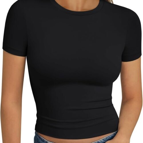 Womens Short Sleeve T Shirt Buttery Soft Summer Tops Basic Tees
