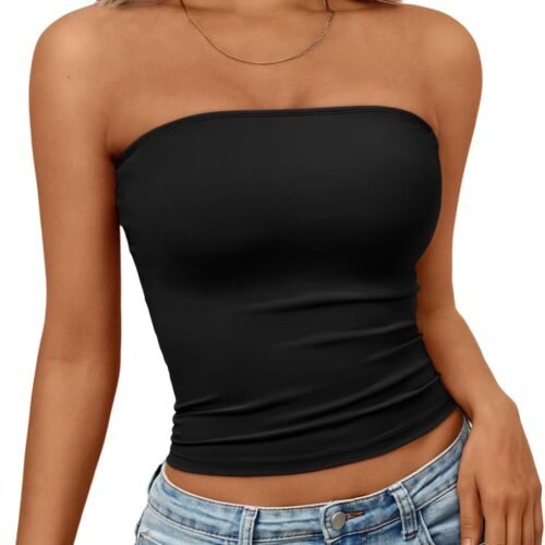 Women's Strapless Bandeau Crop Top