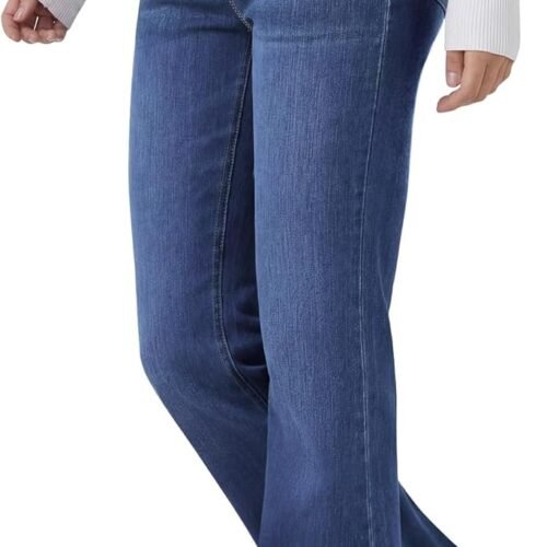 Women??s Trendy Stretchy Flare Jeans High Waisted Wide Leg Bootcut Jeans Pull On Casual Loose Denim Pants