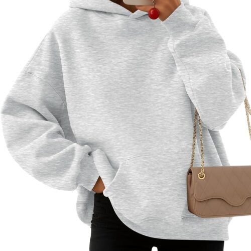 Women's Oversized Comfort Fleece Hoodies, Cozy Trendy Pullover Sweatshirts with Pockets For Fall & Winter